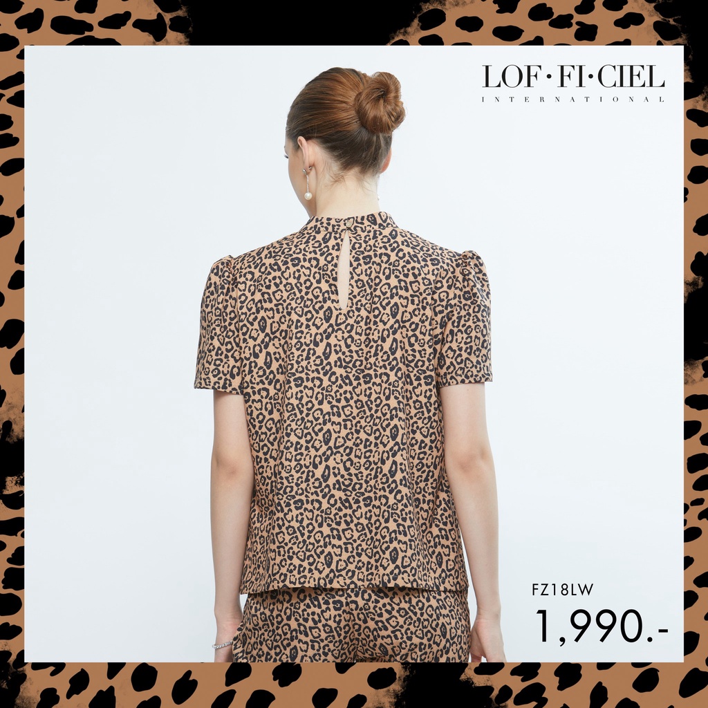 lofficiel-ชุดเซ็ทผู้หญิง-เฉพาะเสื้อ-arrival-tiger-collection-blouse-แขนสั้น-fz18lw