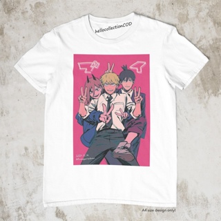 เสื้อยืดสีขาว Anime Shirt Chainsaw Man - Power Aki Denji Cute Anime Shirtเสื้อยืด เสื้อยืดสีพื้น_59
