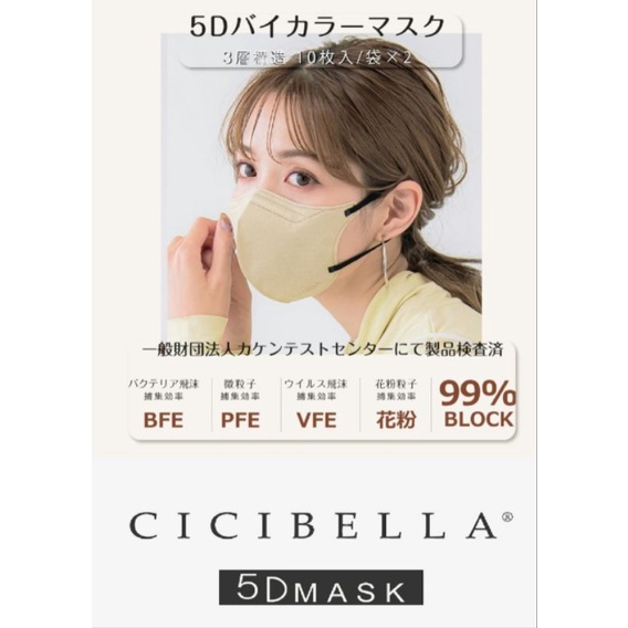 หน้ากาก-5d-cicibella-ของแท้-จากประเทศญี่ปุ่น