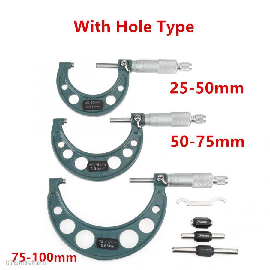 ไมโครมิเตอร์ภายนอก-0-25mm-0-01mm-25-50mm-50-75mm-75-100mm-gauge-vernier-caliper-measuring-tools