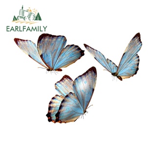 Earlfamily สติกเกอร์ไวนิล ลายผีเสื้อ กันน้ํา สําหรับติดตกแต่งเครื่องปรับอากาศรถยนต์ 13 ซม. x 9.3 ซม.