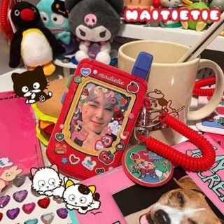 พร้อมส่ง!เคสโฟโต้การ์ด เฟรมการ์ดรูปโทรศัพท์ เกาหลี ขนาดเล็ก พร้อมเชือกคล้อง สําหรับตกแต่งเฟรมการ์ด