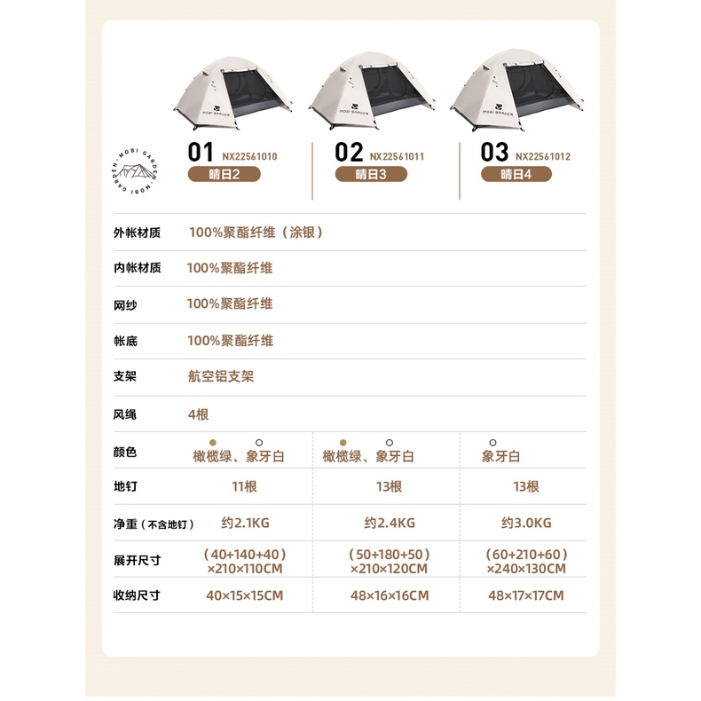 mobi-เต็นท์ตั้งแคมป์กลางแจ้ง-กันลม-กันฝน-2-คน-คู่-3-คน-4-คน-3-4-คน