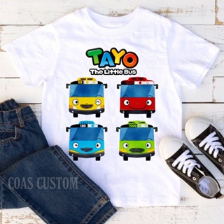 เสื้อเชิ้ต พิมพ์ลาย Tayo the little bus สําหรับเด็ก