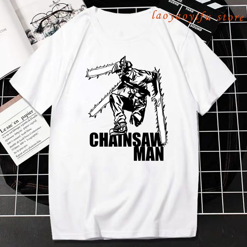 เสื้อยืดclassic-chainsaw-man-anime-t-shirt-warrior-makima-power-manga-tops-women-men-fashion-prints-เสื้อยืดสีขาวผู-56