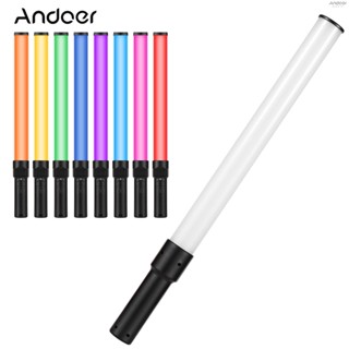 [A58] Andoer D2 หลอดไฟ RGB LED 2500K 5500K 8500K หรี่แสงได้ 7 สี แบตเตอรี่ในตัว สําหรับ Vlog ไลฟ์สตรีมมิ่ง ถ่ายทอดสด ถ่ายพอร์ทเทรท ถ่ายรูป