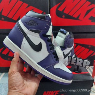 รองเท้าผ้าใบ Air Jordan 1 High Court Purple 2.0 สําหรับผู้ชาย 0JRU