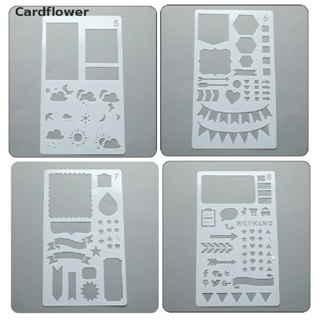 <Cardflower> 12pcs Stencil Set Planner DIY Drawing Template Journal Notebook Diary Scrapbook On Sale