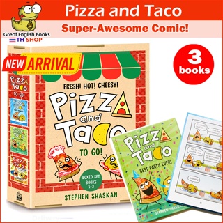 (ใช้โค้ดรับcoinคืน10%ได้) พร้อมส่ง ลิขสิทธิ์แท้ Original ชุดหนังสือการ์ตูนภาษาอังกฤษ Pizza and Taco To Go! 3-Book Boxed Set