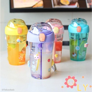 ▼✧LY-HOME✧ BPA Free Double Drinking Bottle 430ml Drinking Kettle Water Bottle With Straw Portable School Outdoor Home Cu