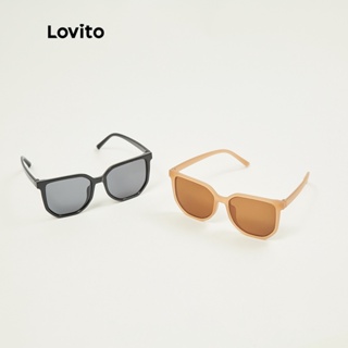 สินค้า Lovito แว่นตากันแดด ลําลอง คลาสสิก โอเวอร์ไซซ์ L23LD311 (สีดํา/กาแฟ)