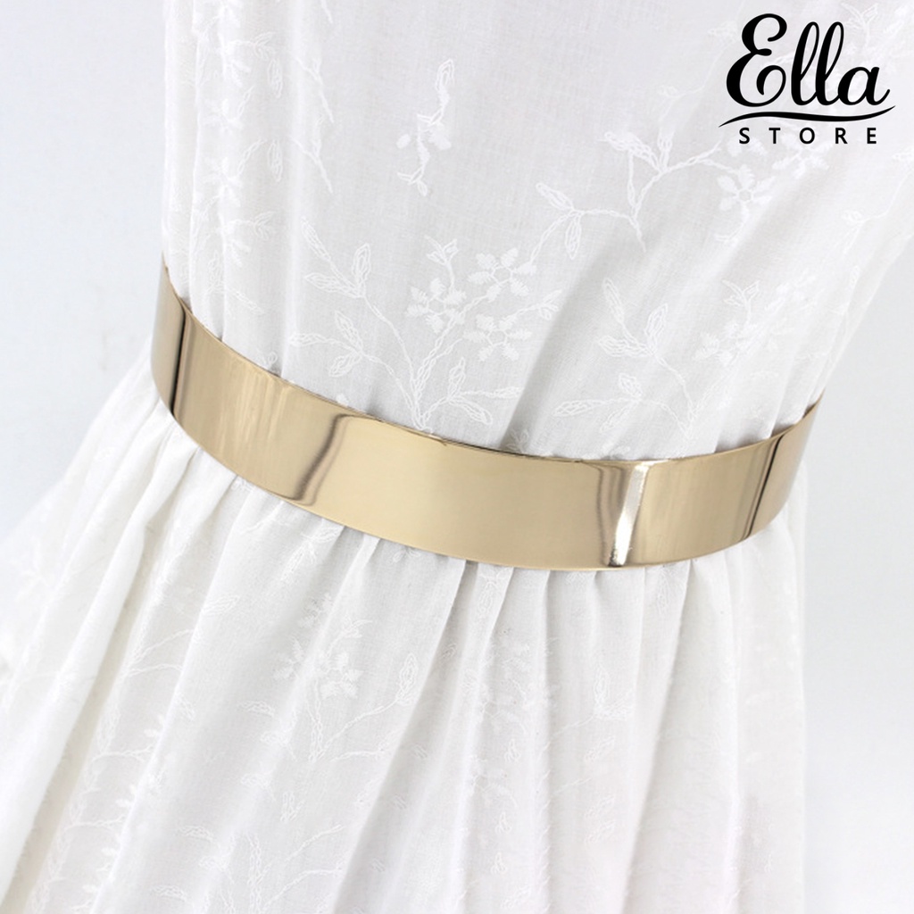 ellastore123-เข็มขัดโซ่โลหะ-ปรับได้-เข้ากับทุกการแต่งกาย-สําหรับผู้หญิง