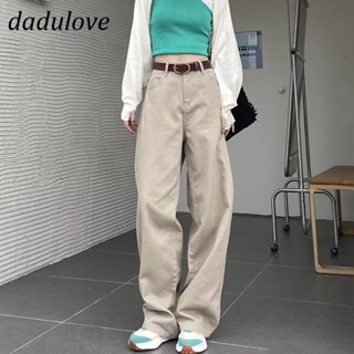 DaDulove💕 New Korean Version of Ins Khaki Jeans High Waist Loose Wide Leg Pants Fashion Womens Straight Pants