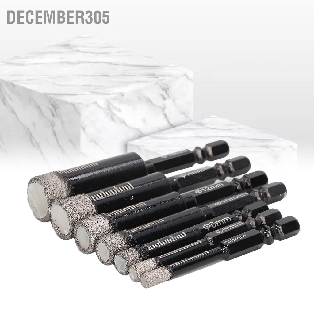 bdecember305-ชุดดอกสว่านโฮลซอ-ก้านหกเหลี่ยม-สําหรับเจาะกระเบื้อง-หินอ่อน-แกรนิต-7-ชิ้น