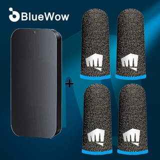 【กล่องฟรี】BlueWow ปลอกสวมนิ้วหัวแม่มือ กันเหงื่อ สัมผัสหน้าจอได้ 2 คู่ สําหรับโทรศัพท์มือถือ