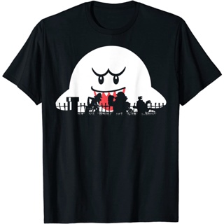 Super Mario Boo Trick Or Treat Halloween Silhouette T-Shirt For Adult