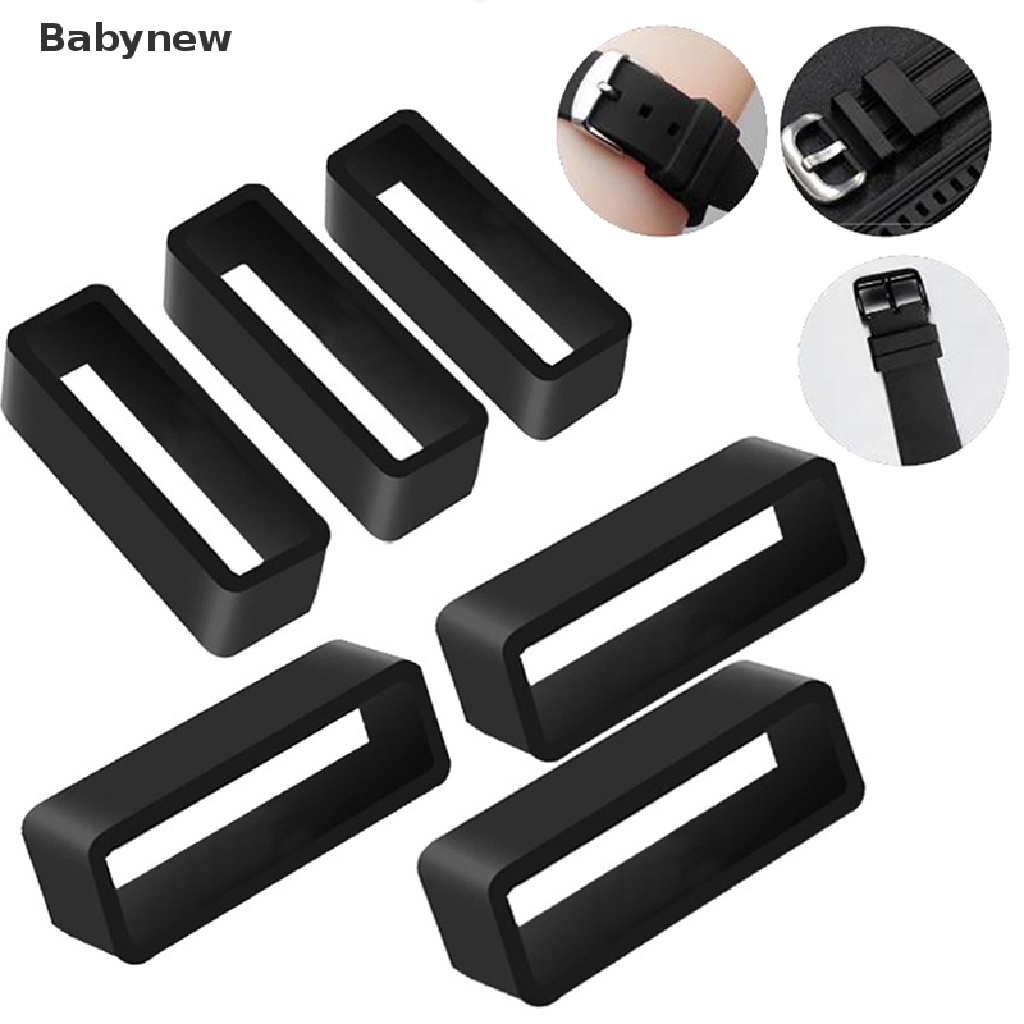 lt-babynew-gt-7-size-black-silicone-watch-strap-retaining-hoop-loop-rubber-buckle-ring-14-26mm-on-sale