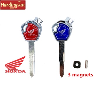สินค้า Hardingsun กุญแจเปล่ามอเตอร์โลหะ พร้อมแม่เหล็ก 3 ชิ้น สําหรับ honda Wave 110i honda click 125i Rs150r Rs150r