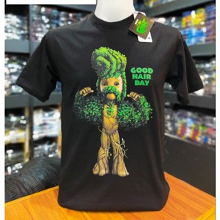 เสื้อยืดMarvel ลิขสิทธิ์แท้ ลาย Groot สีดำ (MVX-325)