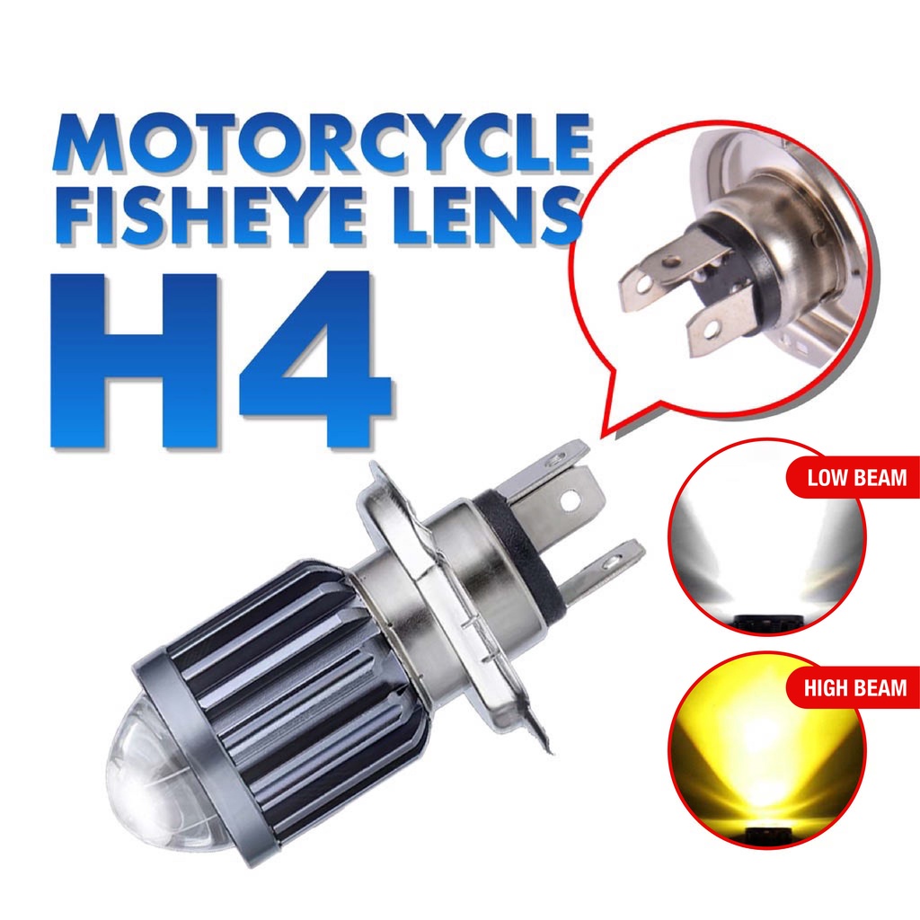 หลอดไฟหน้ารถจักรยานยนต์ H4 LED Hi Lo Beam Motorbike Scooter ATV Honda