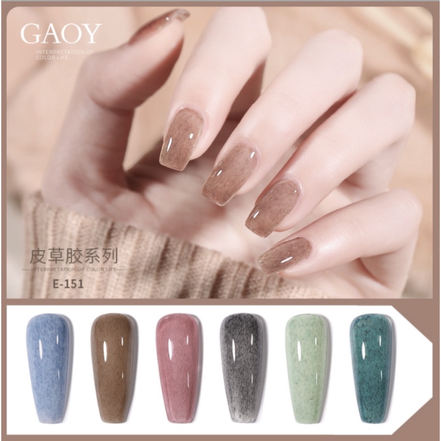 สีเจล-สีกำมะหยี่-สีเจลมีขน-สีขนนก-สีทาเล็บ-สีเจลทาเล็บ-gaoy-7-3ml-ต้องอบ-pastel-candy-velvet-หรู