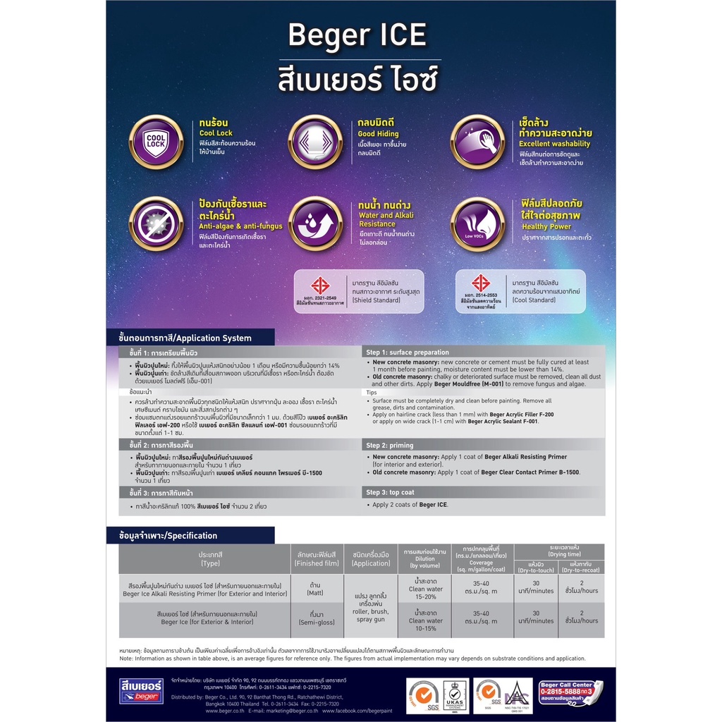 beger-สีชมพูพีช-กึ่งเงา-ขนาด-9-ลิตร-beger-ice-สีทาภายนอกและใน-เช็ดล้างได้-กันร้อนเยี่ยม-เบเยอร์-ไอซ์