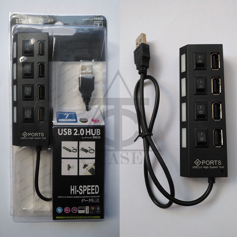 ตัวเพิ่มช่องUSB 2.0 HUB Combo Splitter 4 / 7 Port USB Switch High Speed ...