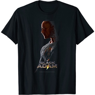 เสื้อยืดแขนสั้น พิมพ์ลายโลโก้โปสเตอร์ Baju Dewasa Black Adam Profile แฟชั่นสําหรับผู้ชาย และผู้หญิง