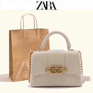 Zara OL กระเป๋าสะพายไหล่ สะพายข้าง ใบเล็ก แต่งสายโซ่คล้อง แฟชั่นฤดูใบไม้ผลิ และฤดูร้อน สําหรับผู้หญิง 2022