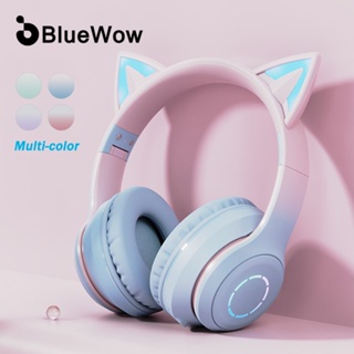 BlueWow BT029C ชุดหูฟังบลูทูธไร้สาย รูปหูแมวน่ารัก สําหรับเล่นเกม ของขวัญแฟนสาว