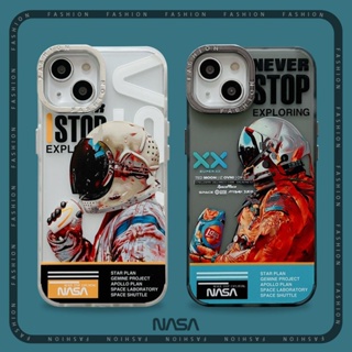 เคสโทรศัพท์มือถือ ผิวด้าน ลายนักบินอวกาศ NASA แฟชั่น สําหรับ iPhone 14 Pro 13 12 Pro Max 11