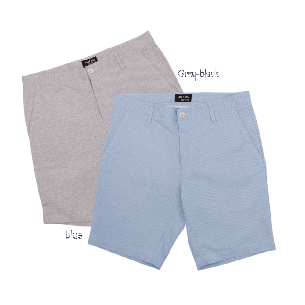 กางเกงขาสั้นสีฟ้าทอผิวไม่เรียบ-blue-t-flexslaf-bermuda-shorts-bs5017