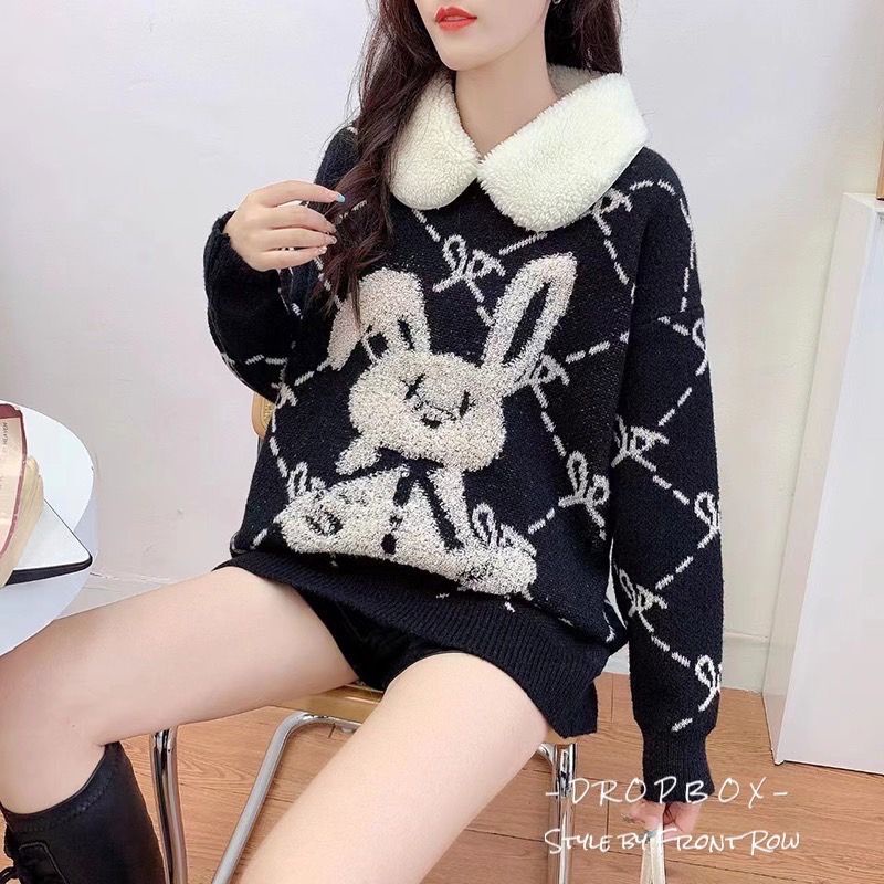 rabbit-knitting-sweater-เสื้อสเวตเตอร์กระต่าย-เสื้อสเวตเตอร์คริสต์มาสปีใหม่-คือมันน่ารักมุ้งมิ้งมากๆ