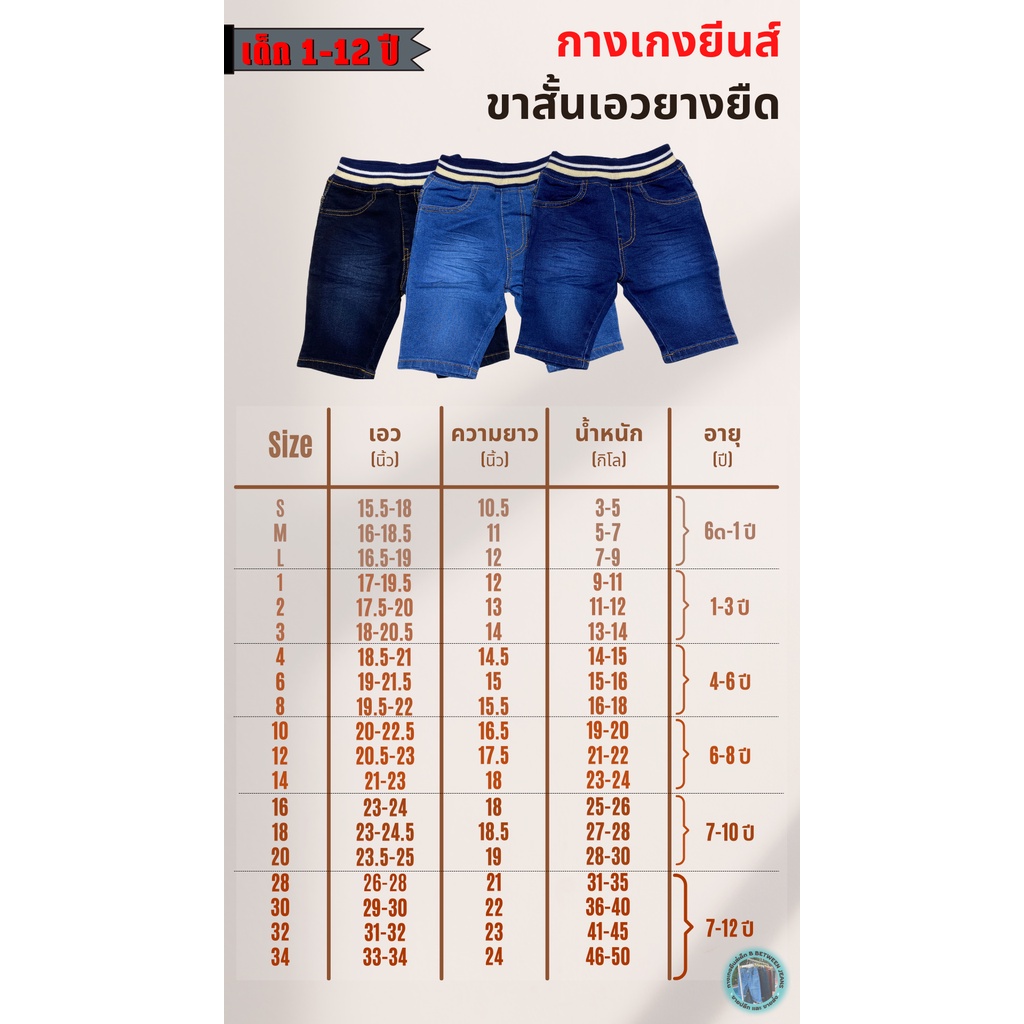 กางเกงเด็ก-1-12-ปี-ยีนส์รุ่นใหม่ล่าสุด-ติดอันดับขายดี