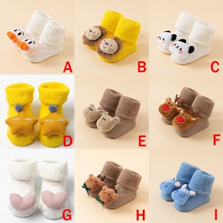 Babyzone เด็ก น่ารัก การ์ตูน ถุงเท้า เด็กหวี ถุงเท้าผ้าฝ้าย กันลื่น หนา ผ้าขนแกะ ถุงเท้าเด็ก สบาย