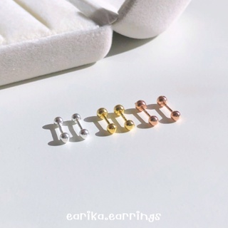 earika.earrings - dot piercing จิวหูเม็ดกลมเงินแท้ (ราคาต่อชิ้น) (มีให้เลือก 3 สี) เหมาะสำหรับคนแพ้ง่าย