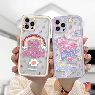 เคสโทรศัพท์มือถือ TPU นิ่ม ปิดด้านหลัง พิมพ์ลายตัวอักษรภาษาอังกฤษ สีรุ้ง หลากสี สําหรับ For IPhone XR 11 12 13 PRO MAX 6 7 6S 8 Plus X XS MAX 11 12 13 Se 2020 6SPlus 7Plus 6Plus 8Plus XSMAX A15 A16 A9 A5 A7 A5S Y12 Y20 Y15S A12 A03