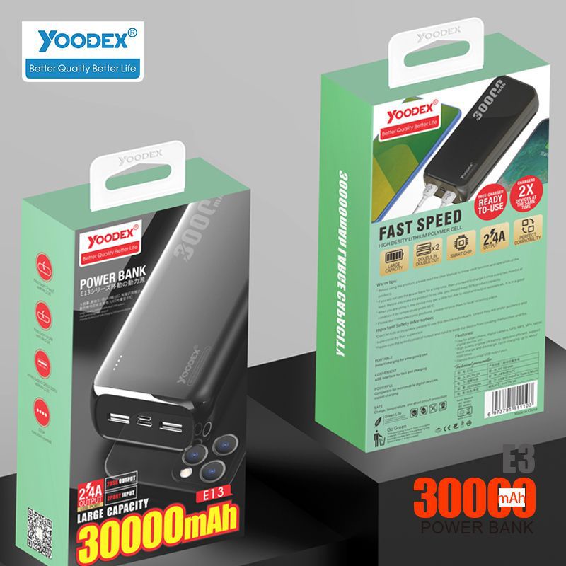 yoodex-e13-แบตสำรอง-30000mah-ชาร์จเร็ว-power-bank-fast-quick-charge-ของแท้-100