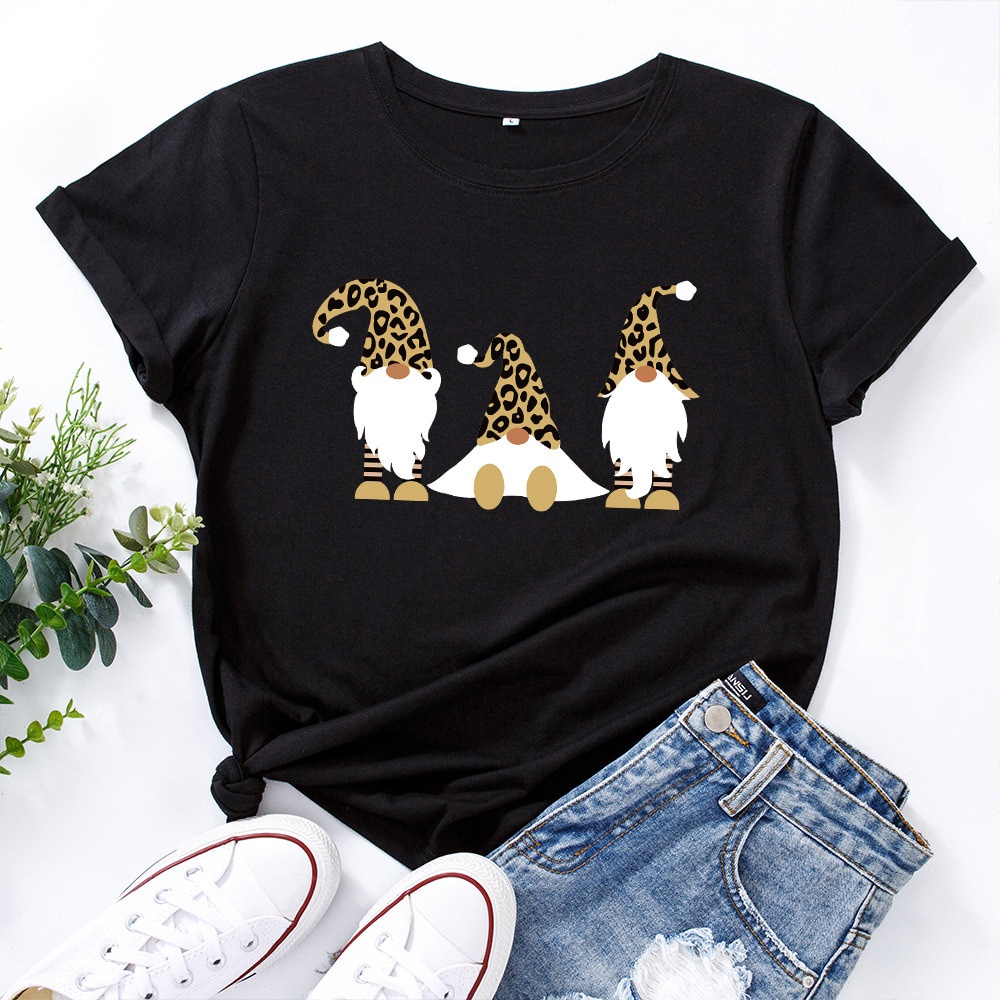 christmas-cute-elves-print-women-t-shirt-harajuku-short-sleeve-graphic-tee-women-tshirt-top-streetwearเสื้อยืดผู้หญิง