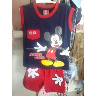 STPB-365 ชุดเสื้อ + ชุดเซ็ทเด็กผู้ชายแขนสั้นขาสั้น Mickey Size-100 (3-4Y)