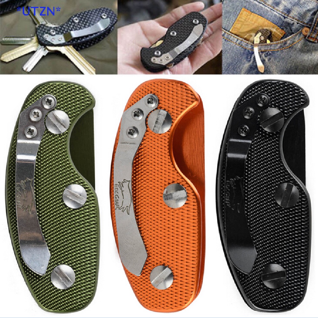 UTZN> Aluminum Key Holder Organizer Clip Folder Keyring Keychain Case ...