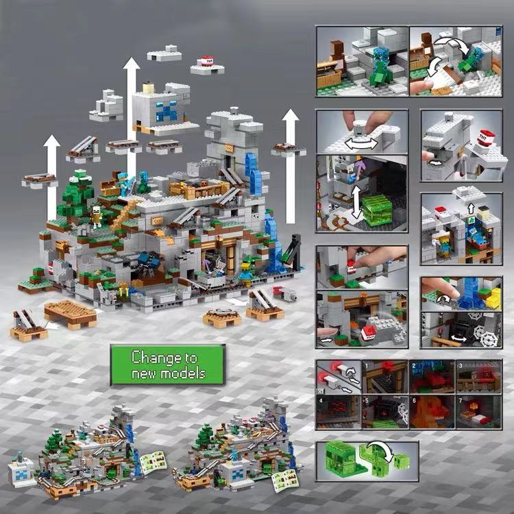พร้อมส่งจ้า-เลโก้มายคราฟ-ตัวต่อ-ของเล่นเพื่อการศึกษาสำหรับเด็กเคลื่อนที่-ปริศนา-minecraft-โลกของฉัน-ตัวต่อจิ๊กซอว์