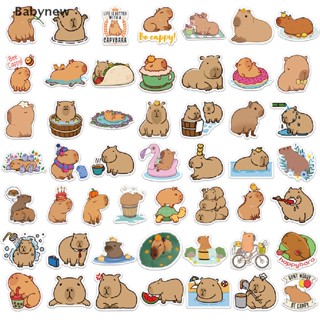 <Babynew> 50Pcs Cute Capybara Sticker Set for Laptop, Guitar, Scrapbook and Journals Gift On Sale