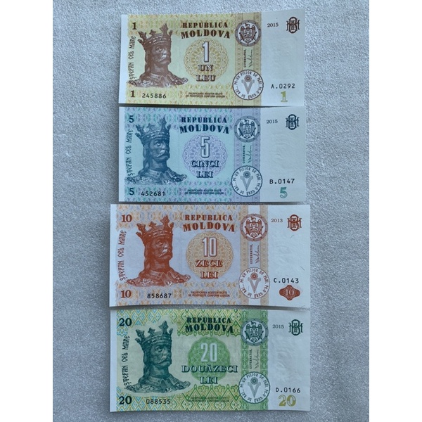 ธนบัตรของประเทศมอลโดวา-ปี2015-ยกชุด4ใบ-unc-ธนบัตรต่างประเทศ