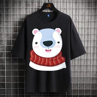 Christmas bear Graphic Printed t-shirt  oversized tshirt for men women vintage clothes Streetwear tops clothing t xmas