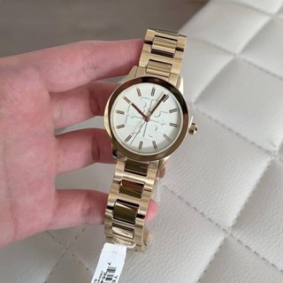 (ผ่อน0%) นาฬิกา TORY BURCH TBW2010 LARGE GIGI CREAM GOLD STAINLESS STEEL BRACELET WOMEN WATCHES หน้าปัดกลม 37 มม. สีทอง