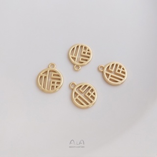 จี้สร้อยคอ สร้อยข้อมือ ชุบทอง 14K ทรงกลม ขนาดเล็ก สไตล์อเมริกัน แฮนด์เมด diy