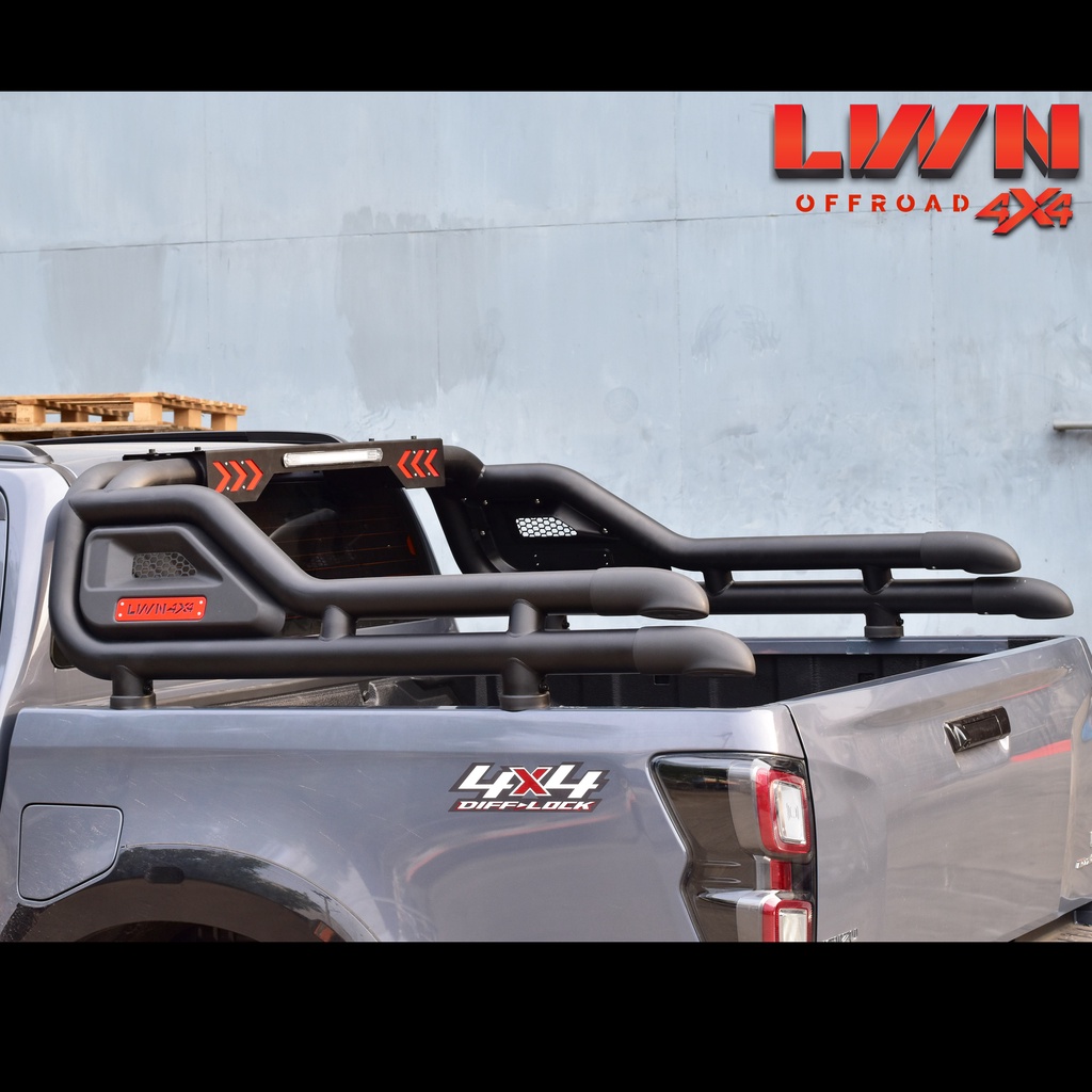 โรบาร์เหล็ก-ro-018-ของแท้-lwn4x4-rollbar-offroad-แป๊ป-3-นิ้ว-2ชั้น-หนา-พร้อมไฟถอย-ไฟส่องกระบะ