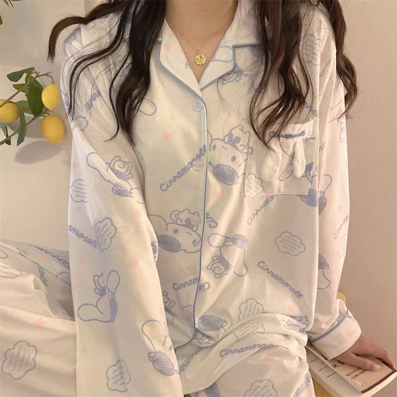 พร้อมส่ง ชุดนอน ลายเข้าใหม่ชุดนอนแขนยาวขายาว ลายน่ารัก | Shopee Thailand
