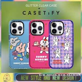 【Glitter Casetify】เคสโทรศัพท์มือถืออะคริลิคใส แบบแข็ง กันกระแทก ลาย BUNNY KONBINI สําหรับ iPhone14 13 12 11 Pro Max